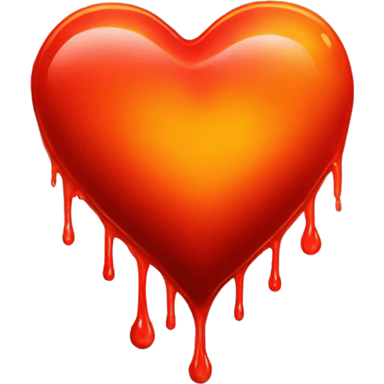 bleeding red heart shape glowing red-orange emoji