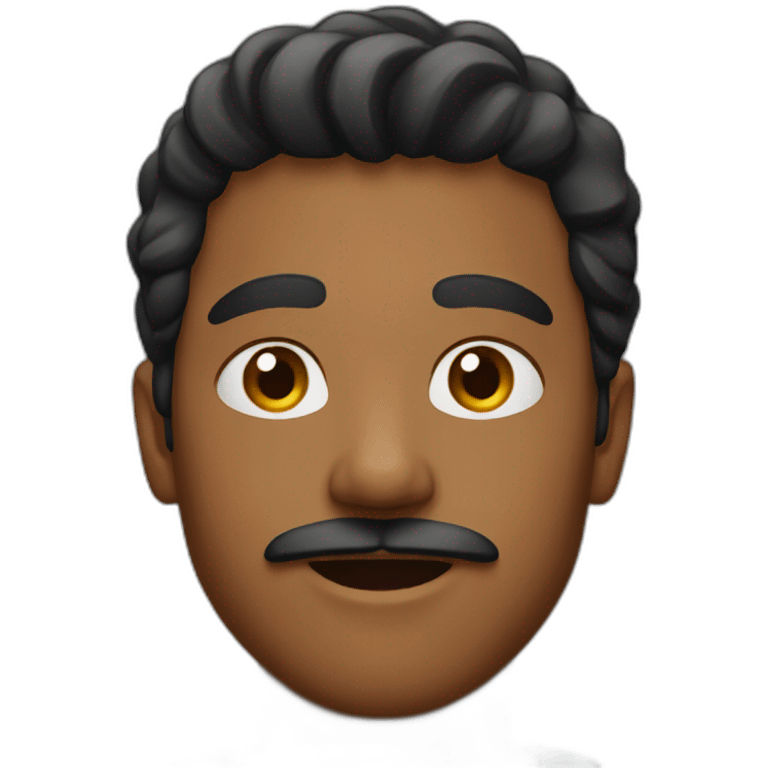 young man brown skin with mustache emoji