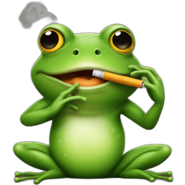 frog with a cigarette emoji