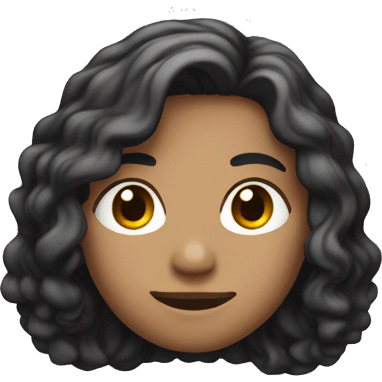 person, long curved hair, skin lightly dark, age is between 27 to 32 emoji