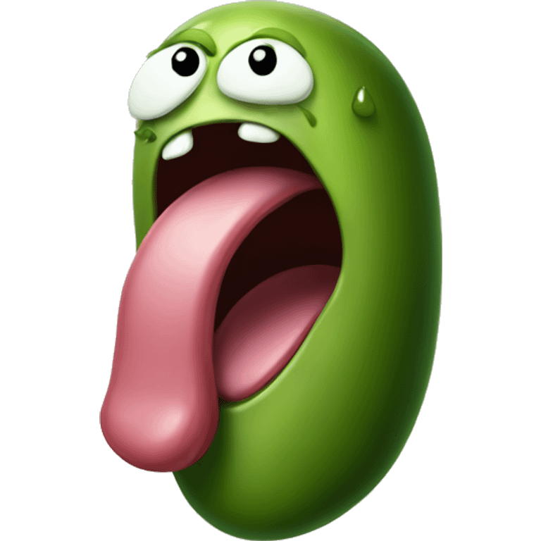 Tongue with pickle emoji