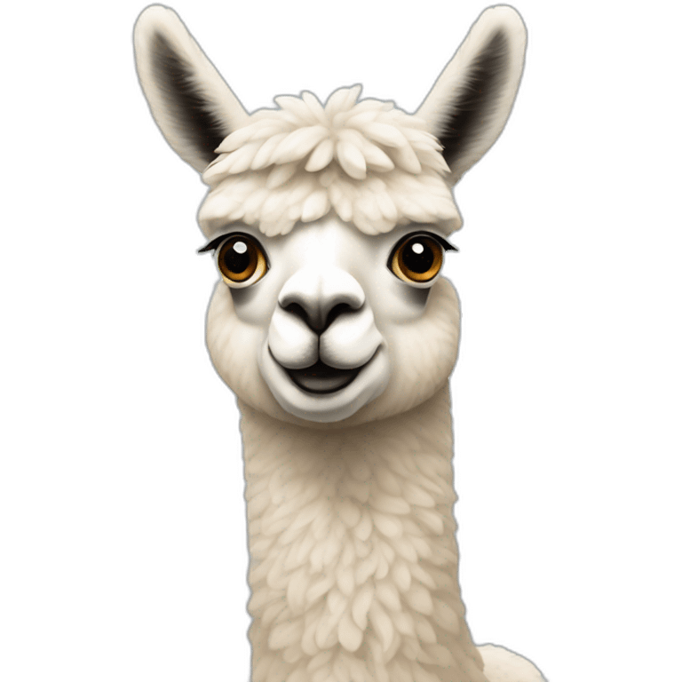 minimalistic alpaca curious face emoji