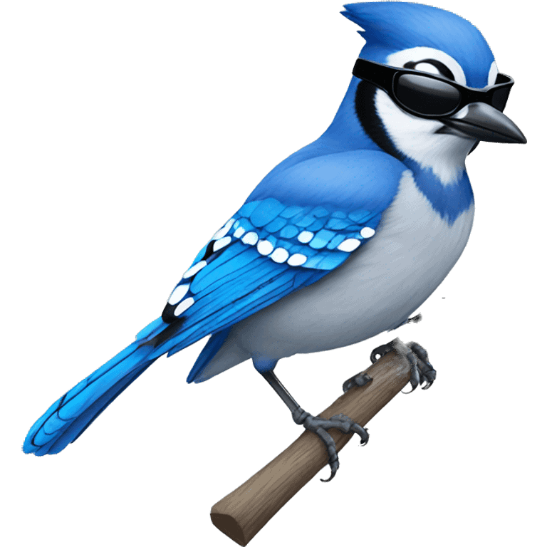 Blue jay with sunglasses emoji