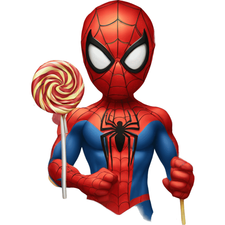 spiderman with lollipop emoji