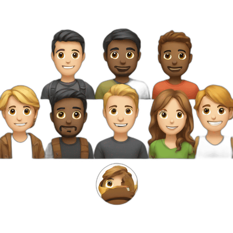 6 developers at online meeting emoji