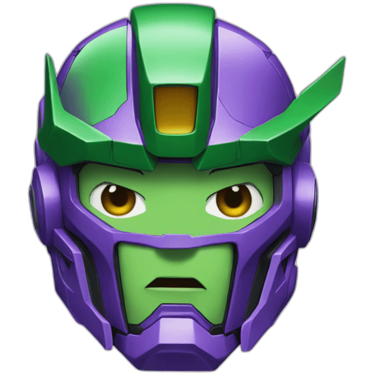 purple and green gundam face emoji