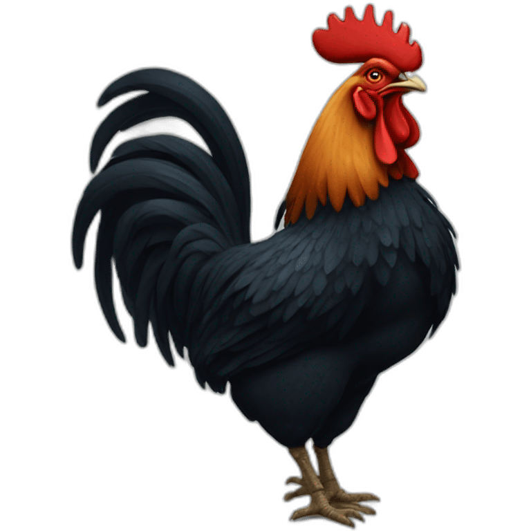 Huge black rooster emoji