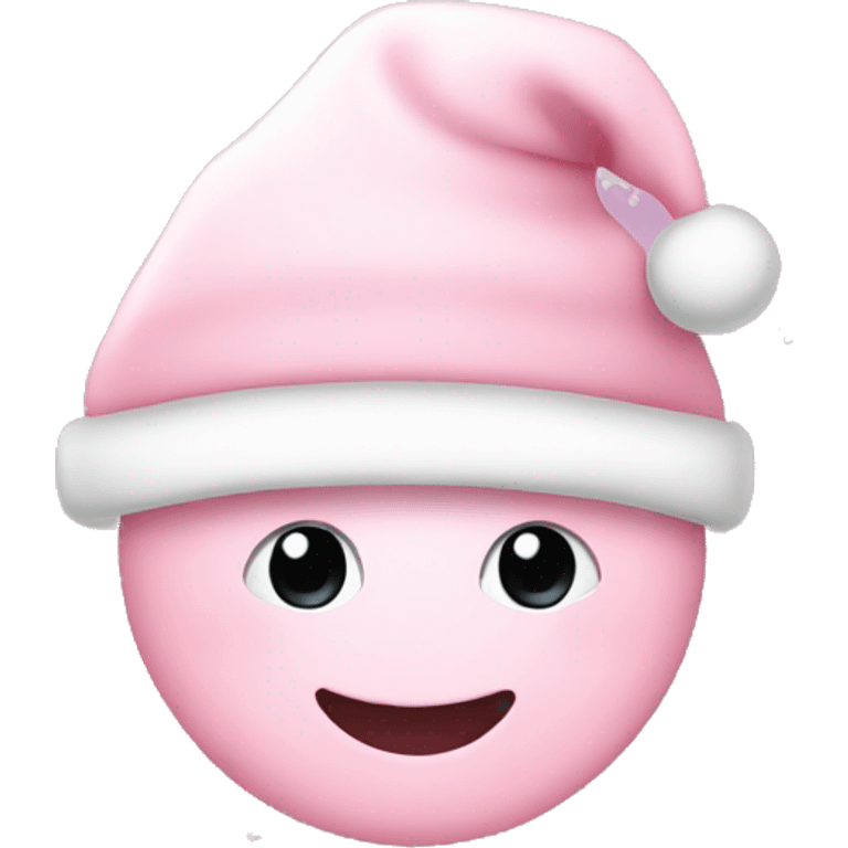 Light pink Santa hat with sparkly snowflakes  emoji