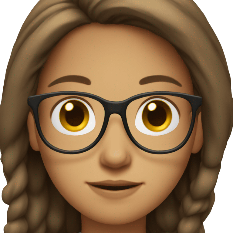 Girl with brown hair and glasses emoji