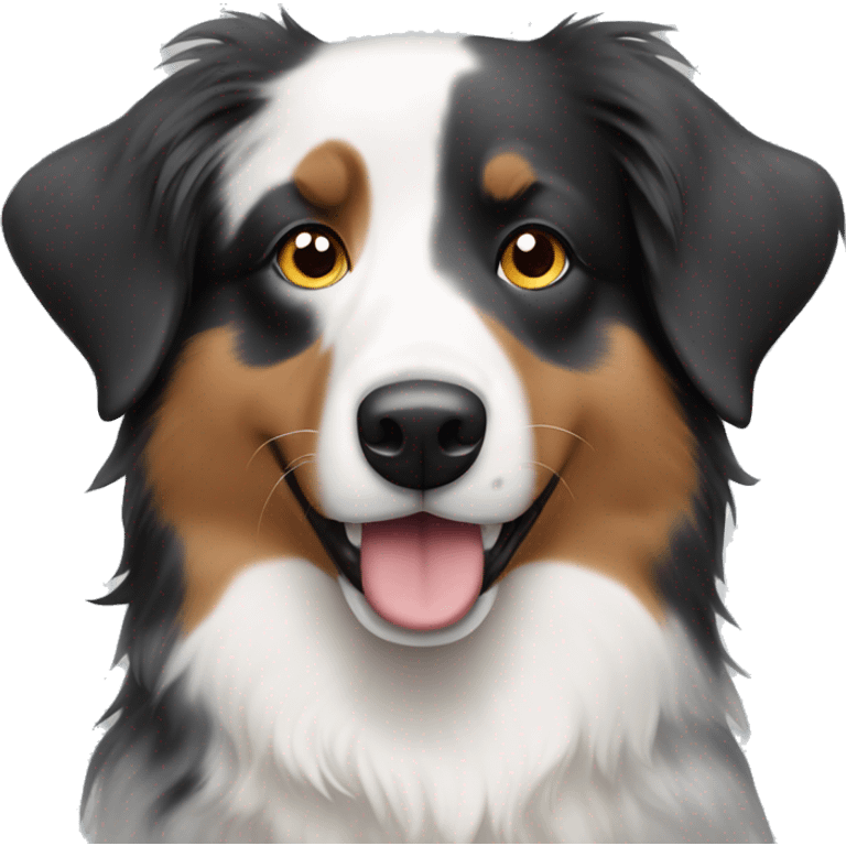 Australian shepherd head with half white face emoji