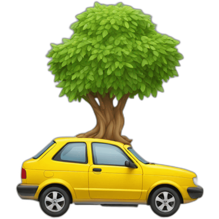 Voiture sur arbre emoji