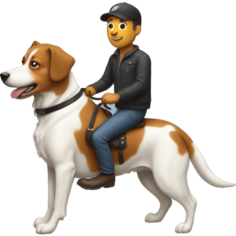 a man riding a dog emoji