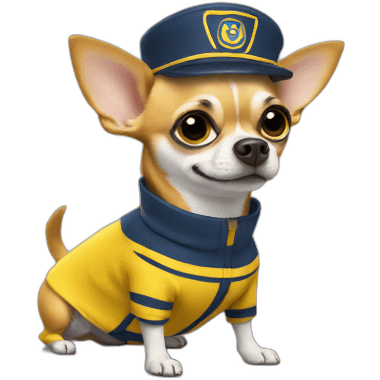 Chihuahua in minion uniform emoji