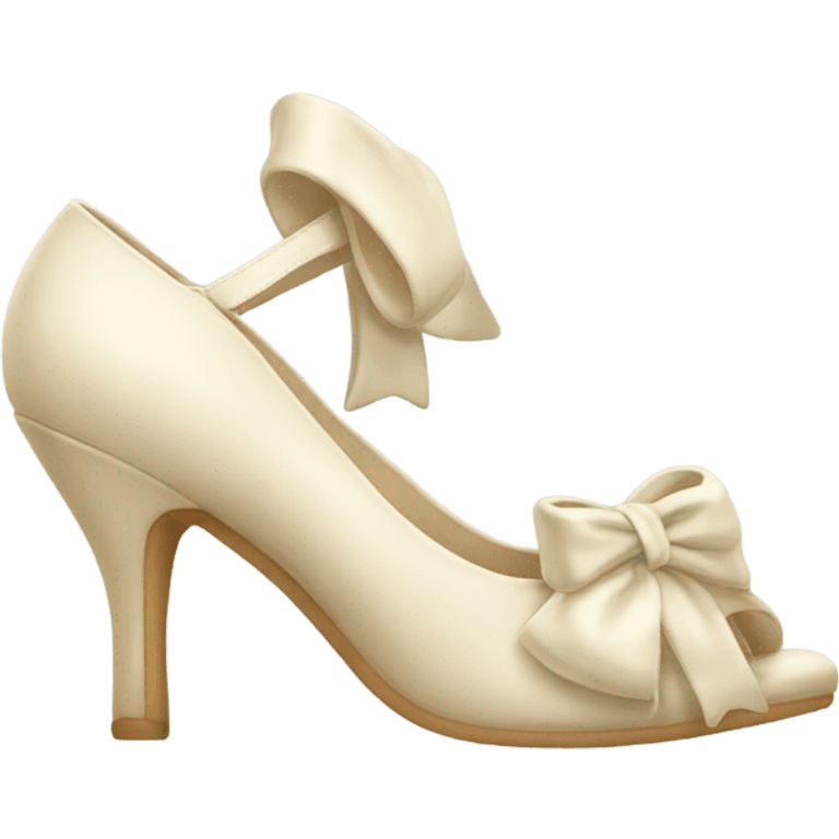 Cream Heels with bow emoji