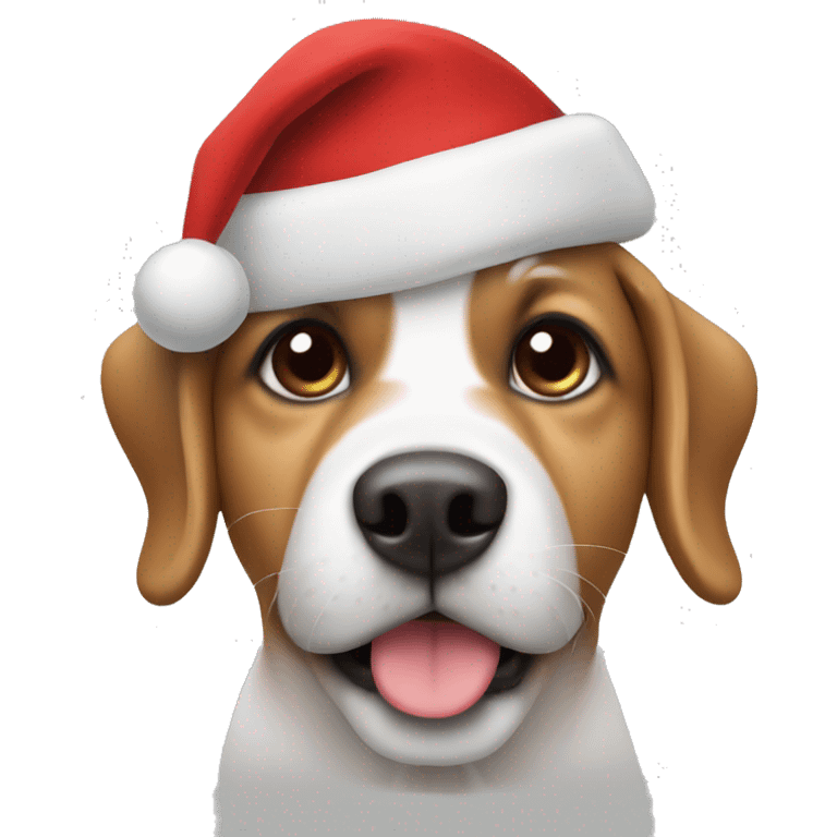 Dog with christmas hat emoji