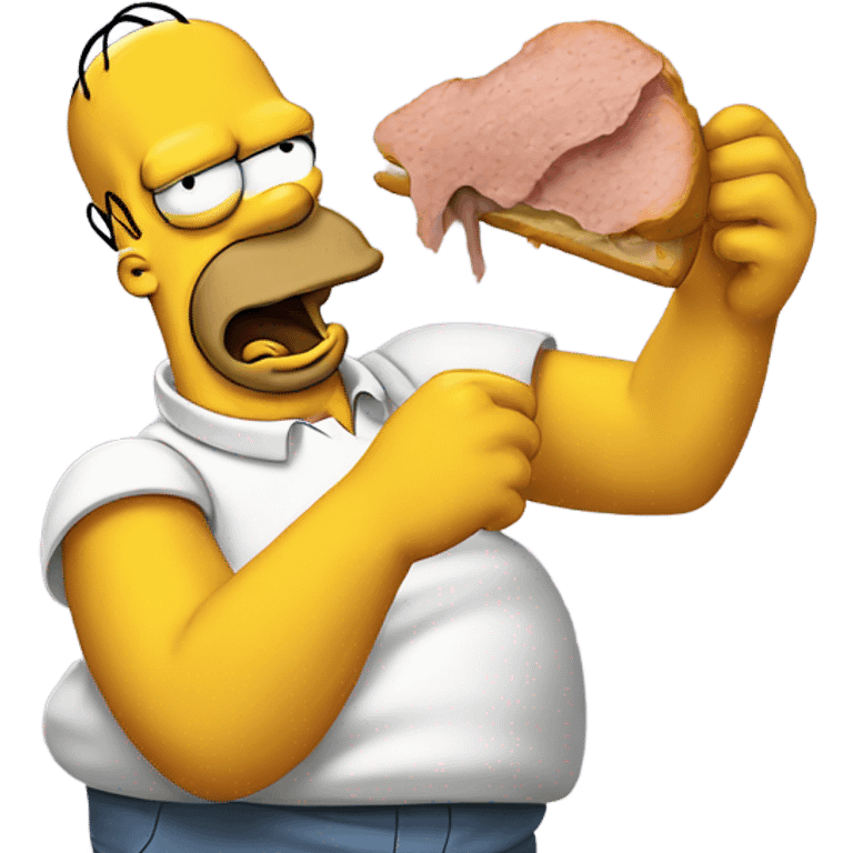 Homer Simpson eating a rat emoji