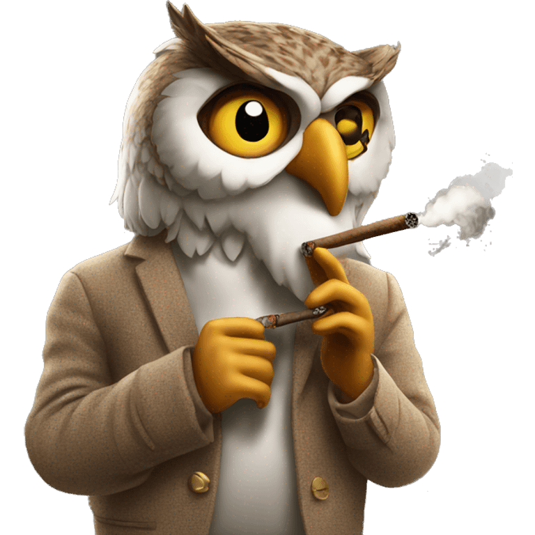 Owl smoking a cigar  emoji