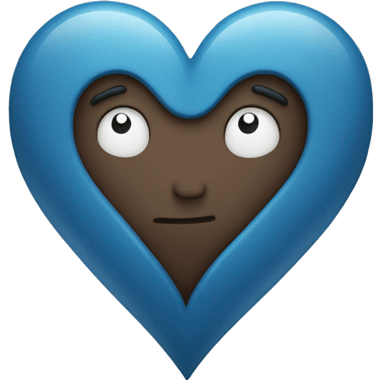 heart that is half light blue and half dark blue ￼ emoji