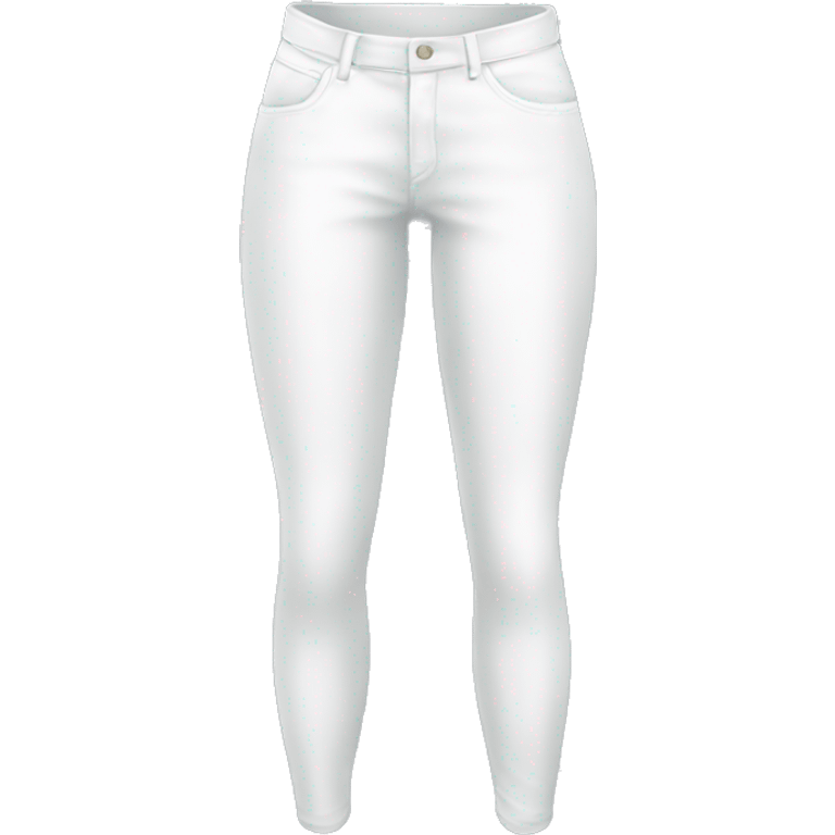 Realistic isolated side view of a pair of white jegging pants.  emoji