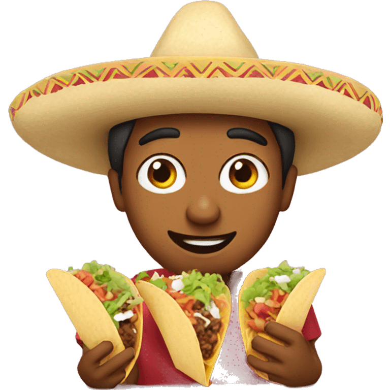 Mexican eating tacos emoji