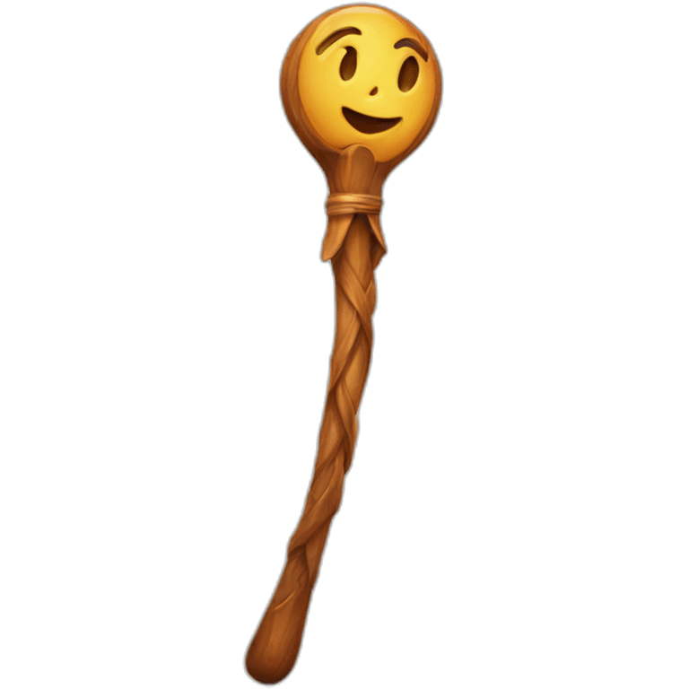 Twisted wooden magic wand emoji