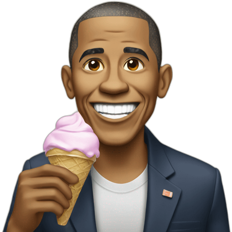 obama eating ice cream emoji