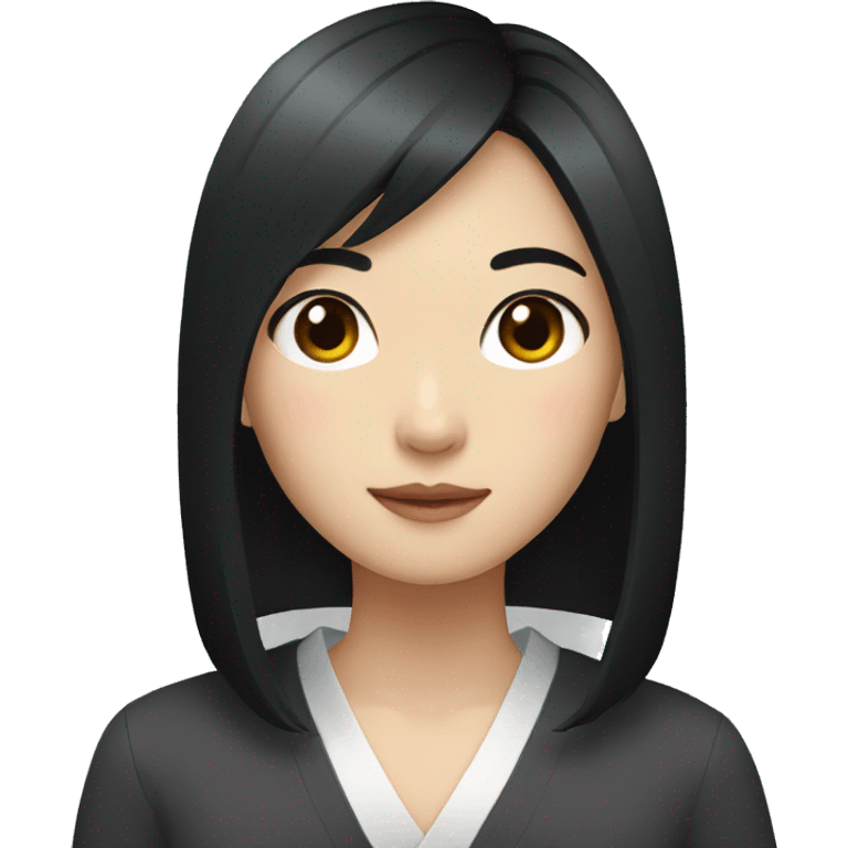 japanese girl with shoulder length black hair emoji