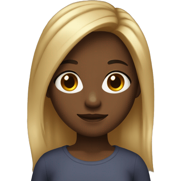 Black 10yr girl with brown hair and blonde streaks emoji