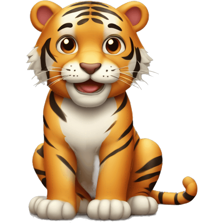 Tiger with cute face emoji