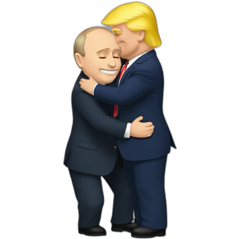 Putin Trump embrace emoji