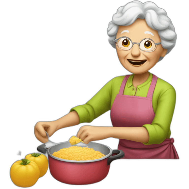 Granny coocking eat emoji