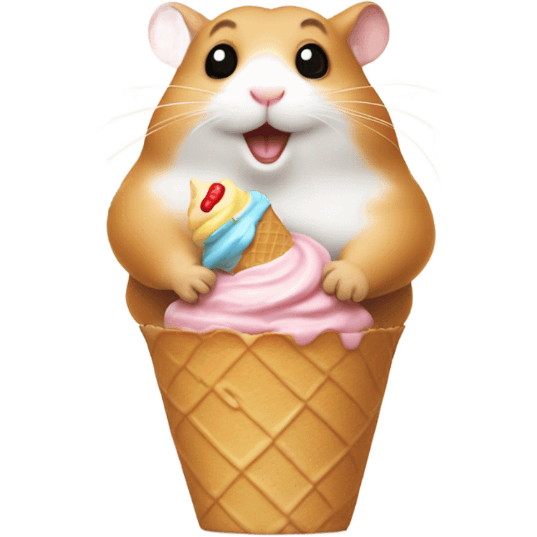  ￼A hamster eating ice cream emoji