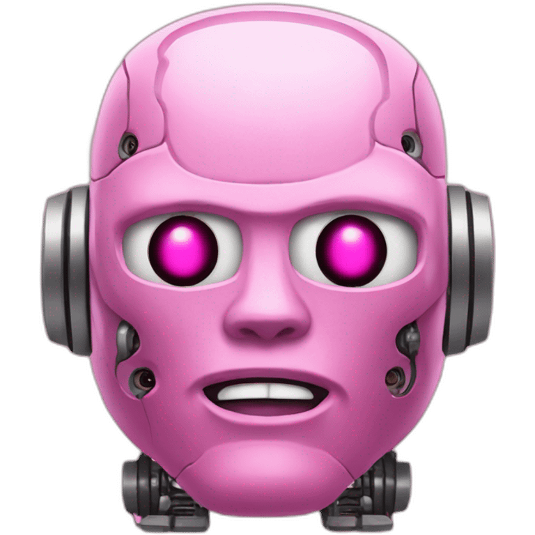 robot with big pink brains meme emoji