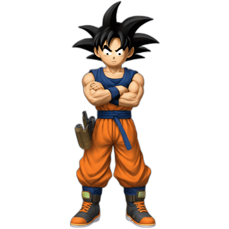 goku mafia style holding a gun emoji