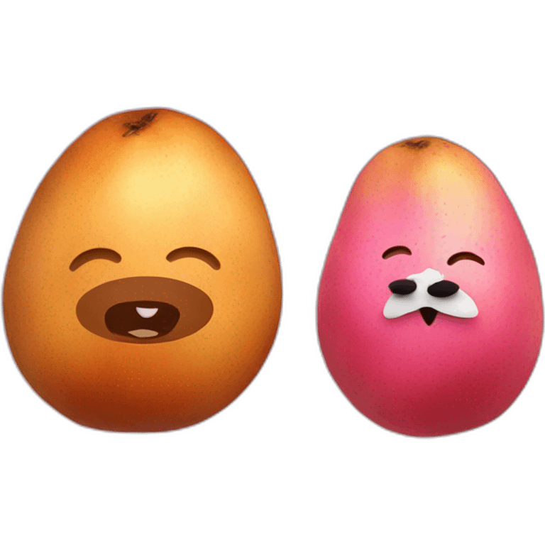 A pink potatoes with fox emoji