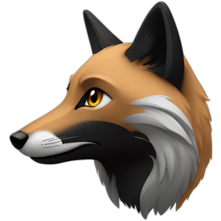 Full Black fox side view  emoji