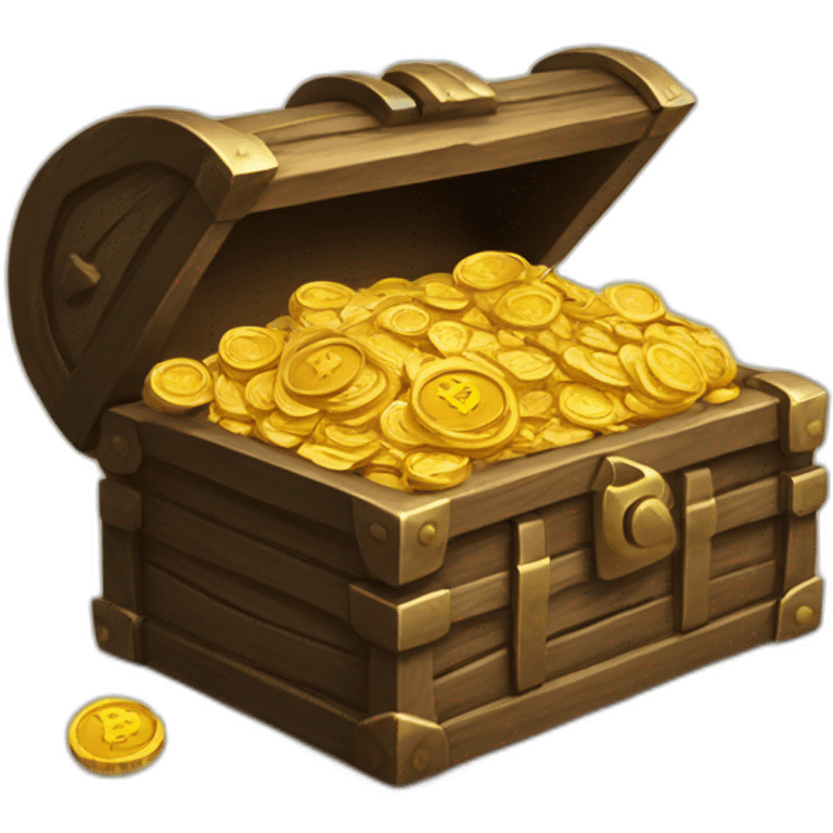 Treasure box with bitcoin emoji