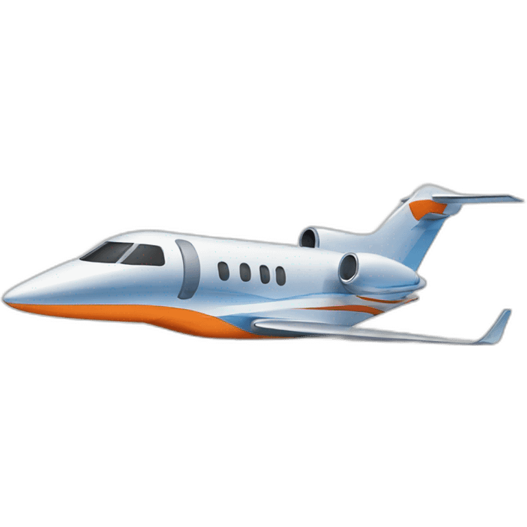 Private jet plane white blue and orange emoji