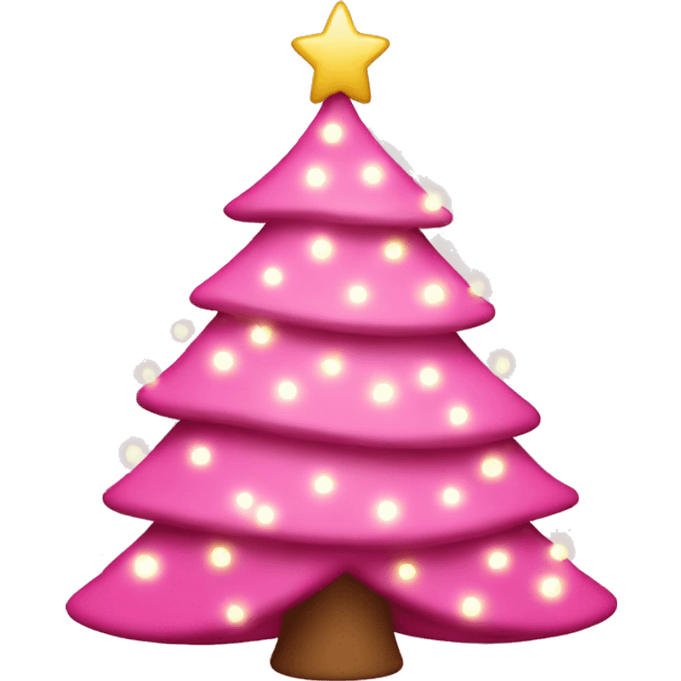 pink christmas tree with fairy lights emoji