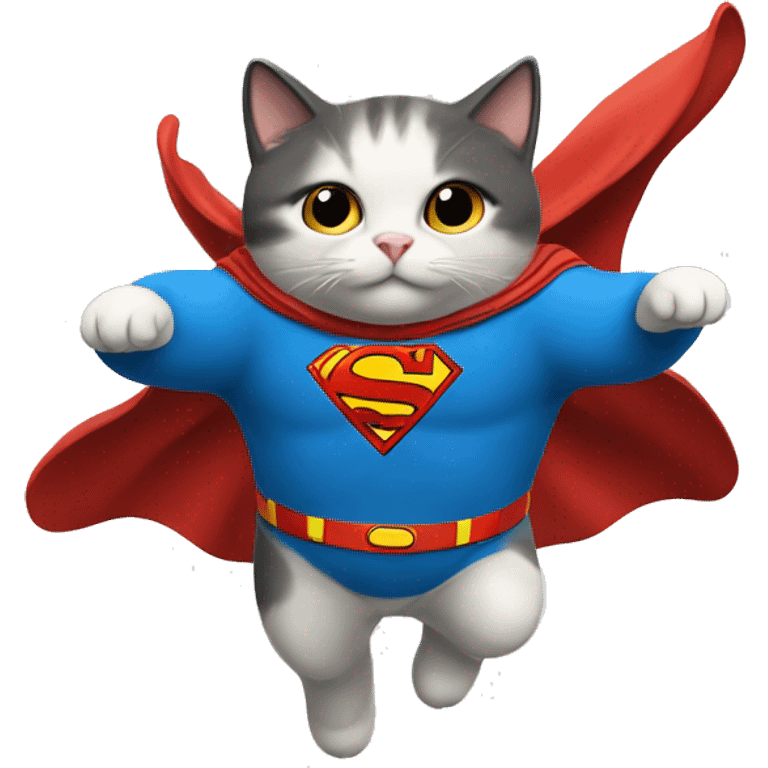 a flying cat with a Superman cape emoji