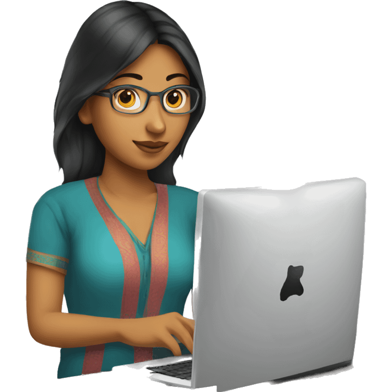 computer programmer indian Girl with computer emoji