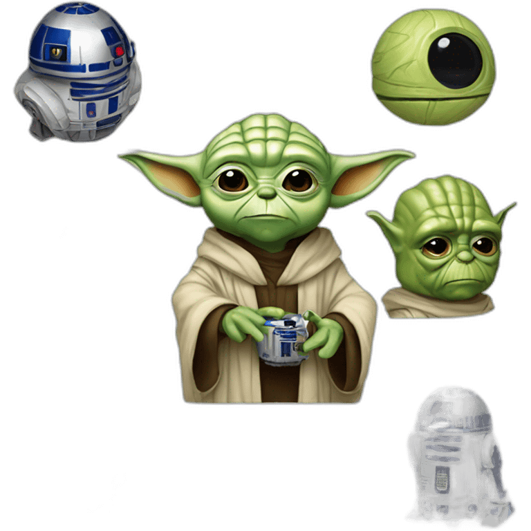 Yoda avec R2D2 etC3PO emoji