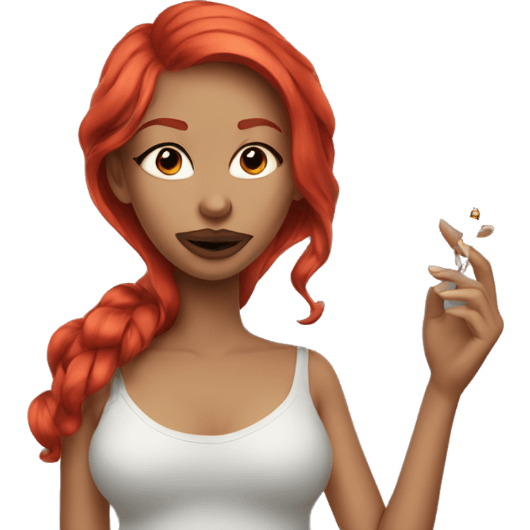 Red Hair Beautiful Smoking vape emoji