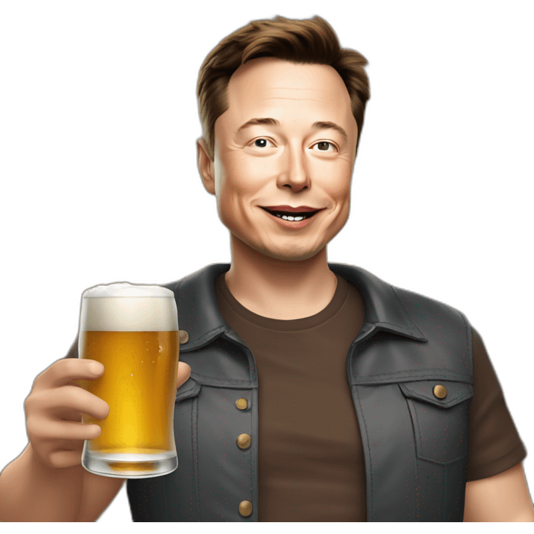 Elon Musk qui boit une biere emoji