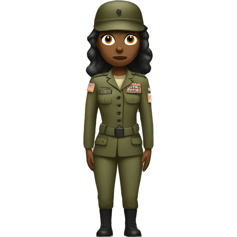 unhappy army woman standing emoji