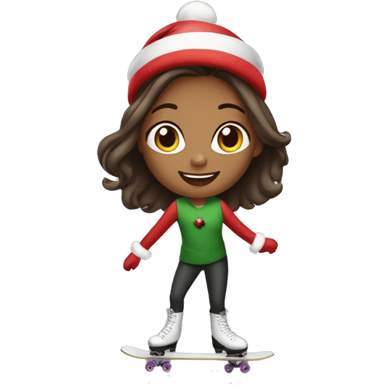 girl skating christmas  emoji