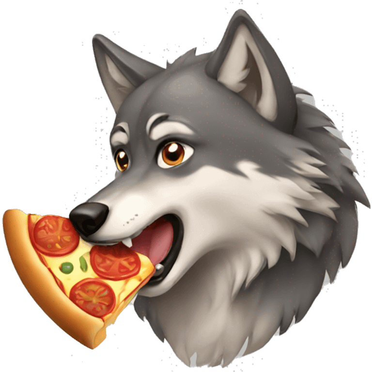 Wolf eat pizza emoji