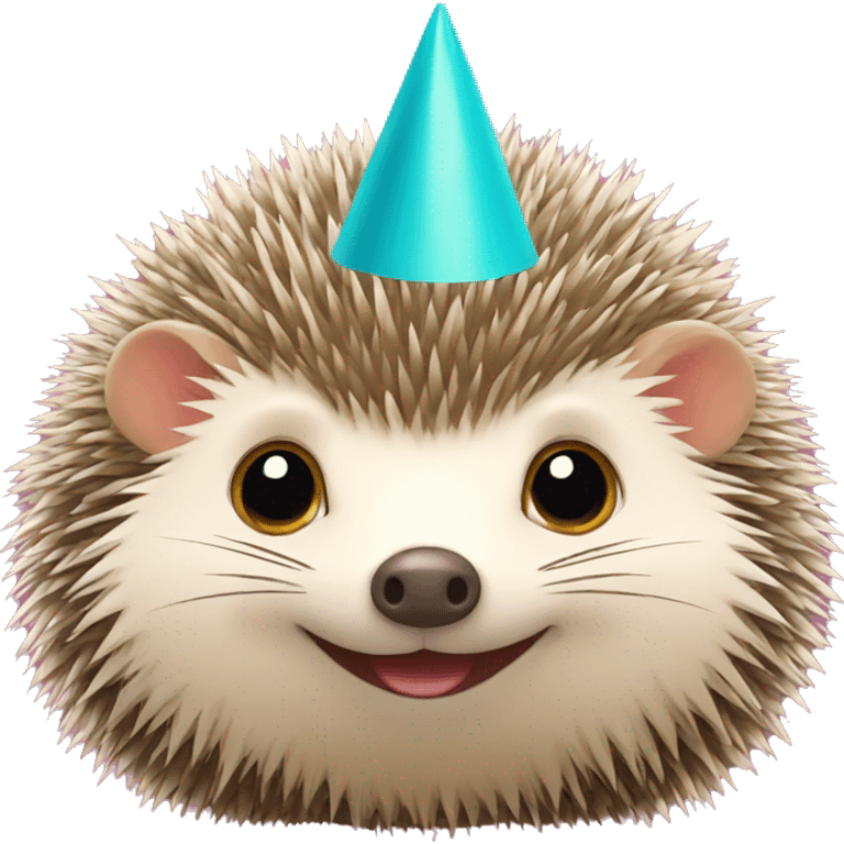 Hedgehog wearing party hat emoji