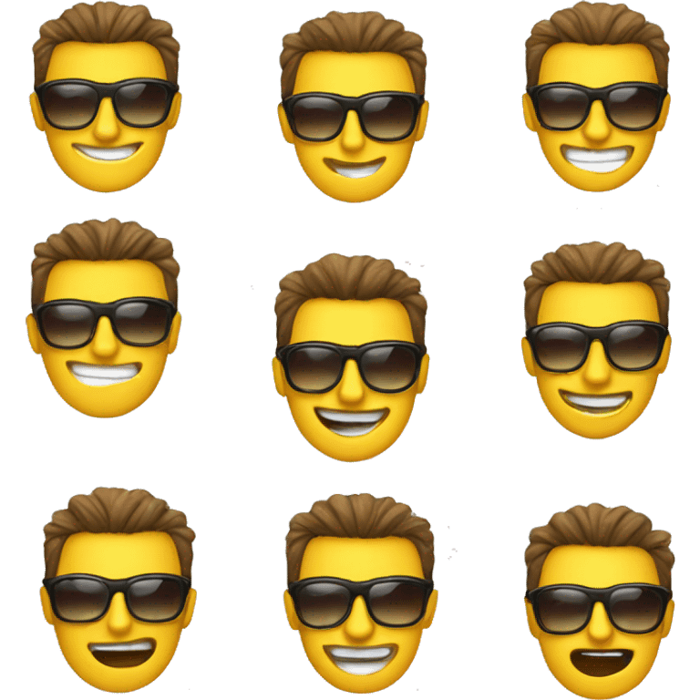 Cool guy smiling with teeth face yellow Emoji with sunglasses  emoji