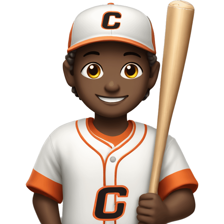 smiling boy with baseball bat Jersey Says Canes  emoji